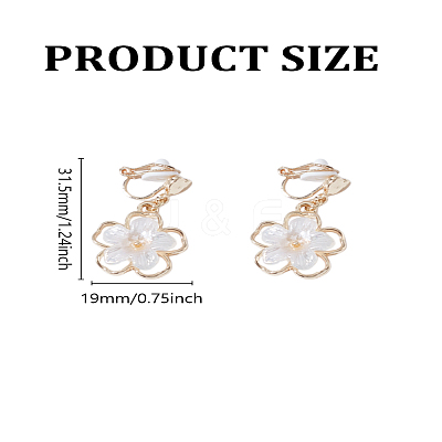 1 Pair Flower Alloy Clip-on Earrings EJEW-LP0007-084-1
