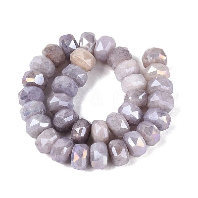 Electroplate Crackle Imitation Jade Glass Beads Strands EGLA-Q135-01A-C01-1