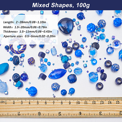 100G 5 Styles Acrylic Beads OACR-SC0001-72C-1