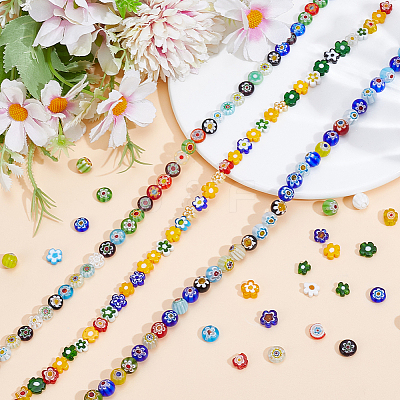 3 Strands 3 Styles Handmade Millefiori Glass Beads Strands LK-PA0001-04B-1