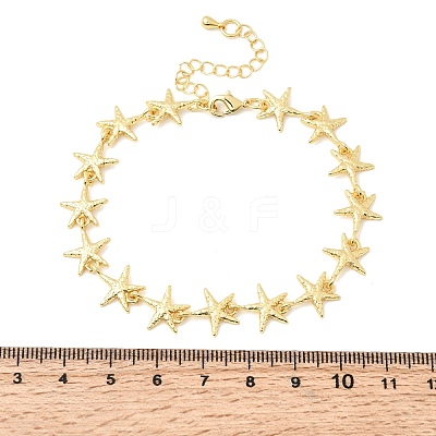 Brass Link Chain Bracelets for Women BJEW-D457-02G-1