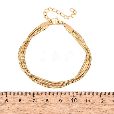 304 Stainless Steel Snake Chain Multi-strand Bracelets BJEW-C128-01C-1