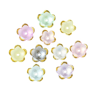 100Pcs Transparent Acrylic Bead Caps TACR-CJ0001-70B-1