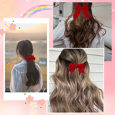 8 Styles Cloth Plush Bowknot Alligator Hair Clips PHAR-SP0001-19-1
