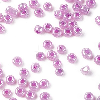 DIY Craft Beads 6/0 Ceylon Round Glass Seed Beads X-SEED-A011-4mm-155-1
