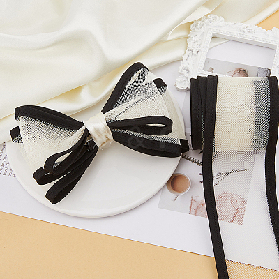 Elastic Polyester Mesh Ribbons OCOR-WH0082-172A-1