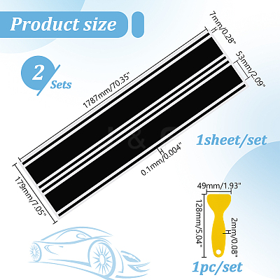Paper Car Hood Cover Sticker DIY-WH0019-78-1