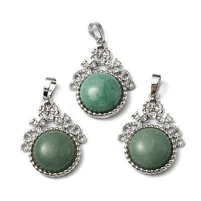 Natural Green Aventurine Pendants G-P498-01P-07-1