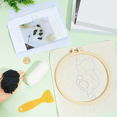 DIY Coaster Punch Needle Embroidery Starter Kits for Beginners DIY-WH20095-002B-1