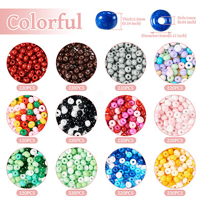 12 Bags 12 Colors Baking Paint Opaque Glass Bead GLAA-TA0002-27-1