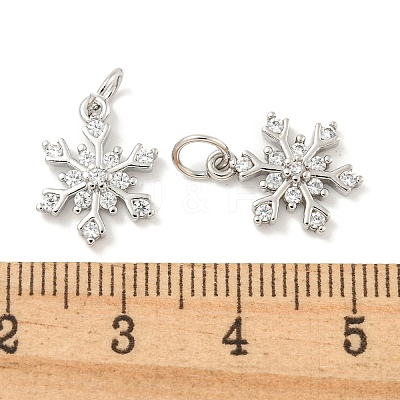 Rack Plating Brass Micro Pave Clear Cubic Zirconia Pendants X-KK-B093-04A-P-1