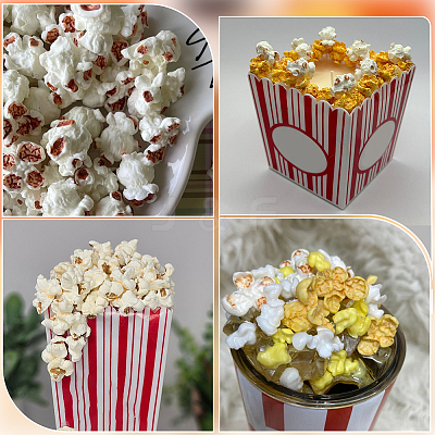 80Pcs 8 Styles Plastic Popcorn Miniature Ornaments RESI-SC0006-92-1
