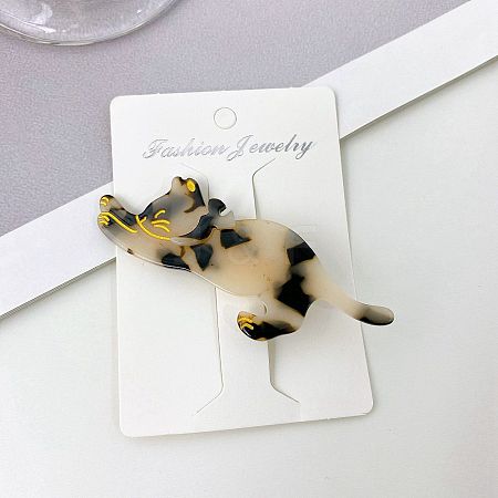 Cat Shape Cellulose Acetate(Resin) Alligator Hair Clips PW-WG22848-03-1