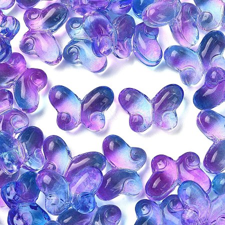 50Pcs Transparent Spray Painted Glass Beads GLAA-YW0004-97A-1