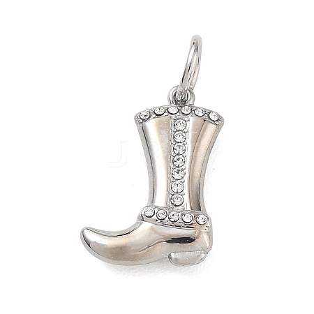 304 Stainless Steel Rhinestone Pendants FIND-T075-07P-1