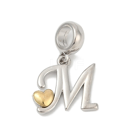 Brass European Dangle Charms KK-Z097-01M-GP-1