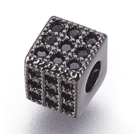 Brass Micro Pave Cubic Zirconia Beads ZIRC-F088-026B-1