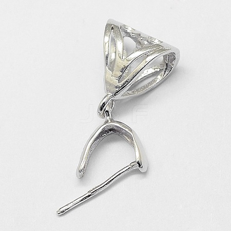 Anti-Tarnish Rhodium Plated 925 Sterling Silver Pendant Bails STER-A102-005P-1
