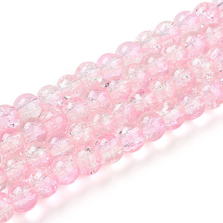 Spray Painted Crackle Glass Beads Strands LS-CCG-Q002-6mm-01-1