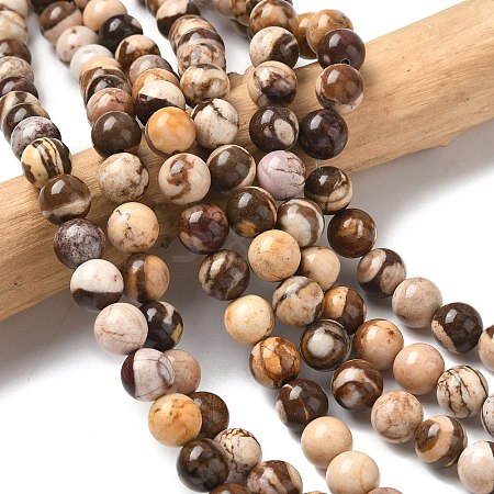 Natural Australian Agate Round Bead Strands G-M272-02-8mm-1