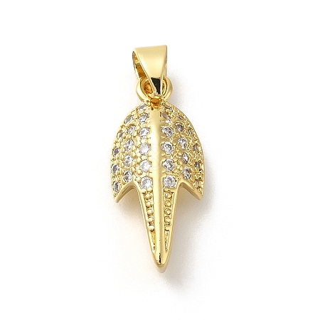 Rack Plating Brass with Cubic Zirconia Pendants KK-Z086-35G-1