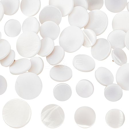 40Pcs 4 Styles 1-Hole Natural Shell Shank Buttons BUTT-CY0001-38-1