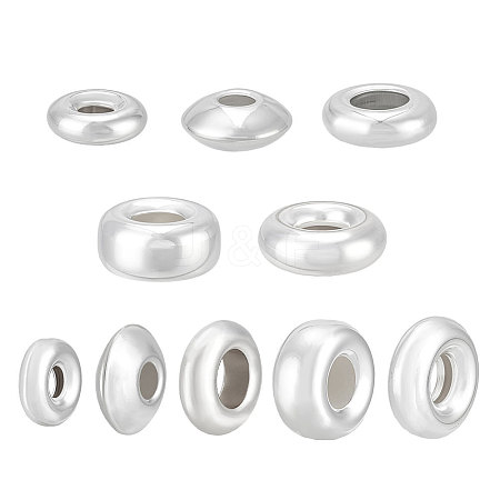 10Pcs 5 Styles 925 Sterling Silver Spacer Beads STER-PH0004-55-1