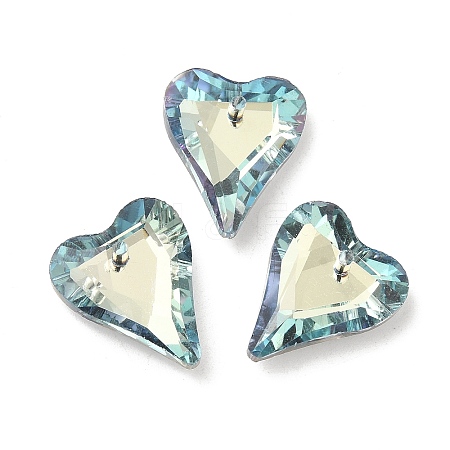 Electroplated Glass Pendants EGLA-M029-05-03-1