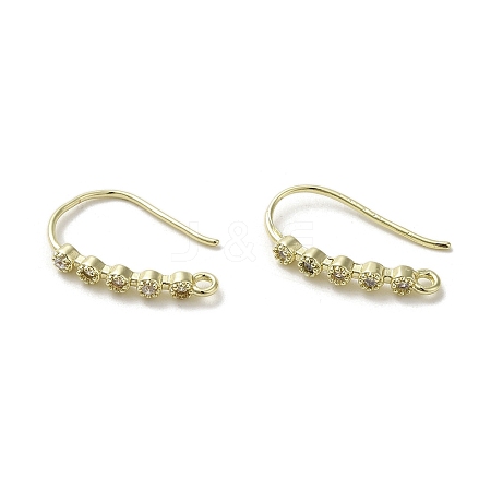 Brass Micro Pave Cubic Zirconia Earring Hooks KK-C048-13I-G-1