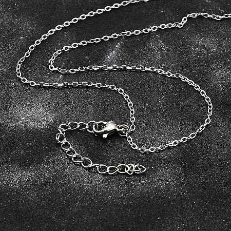 Non-Tarnish 304 Stainless Steel Cable Chain Necklace STAS-T040-PJ204-70-1