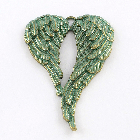 Wing Zinc Alloy Big Pendants PALLOY-R065-064-FF-1