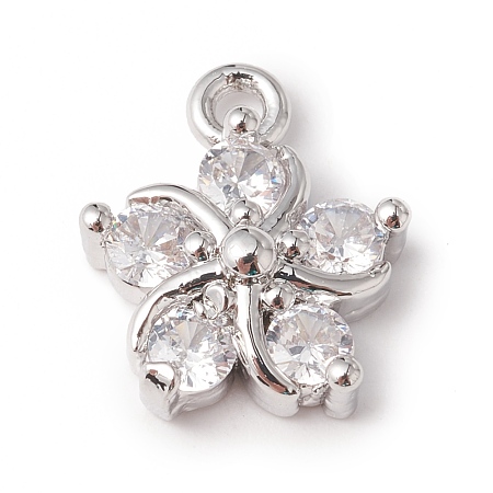 Eco-Friendly Rack Plating Brass Micro Pave Cubic Zirconia Charms KK-F835-14P-1