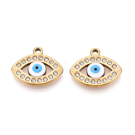304 Stainless Steel Rhinestone Pendants STAS-N110-52A-G-1