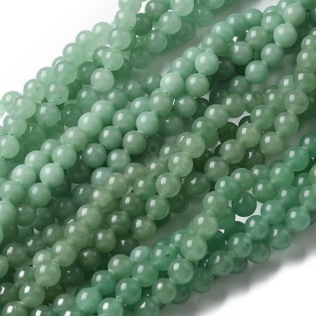 Natural Green Aventurine Round Beads Strands G-S150-8mm-2-1