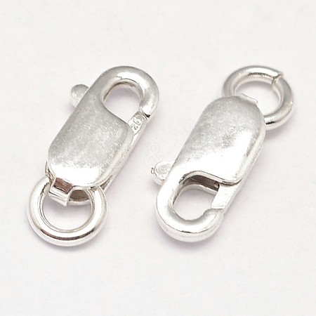925 Sterling Silver Lobster Claw Clasps STER-F014-08C-1