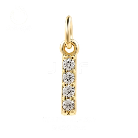 Brass Cubic Zirconia Pendants with Jump Rings FIND-PW0024-09I-1