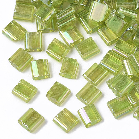 2-Hole Transparent Glass Seed Beads SEED-S023-29C-04-1