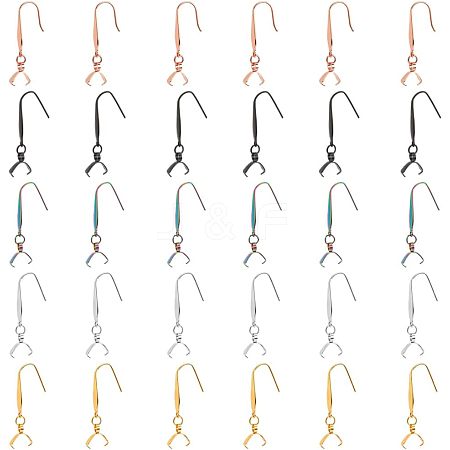 30Pcs 5 Colors 316 Stainless Steel Earring Hooks STAS-FH0001-62-1