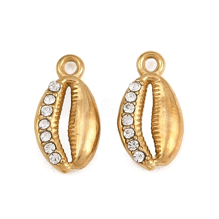 304 Stainless Steel with Crystal Rhinestone Charms RB-CBABFDA-11E-G-1