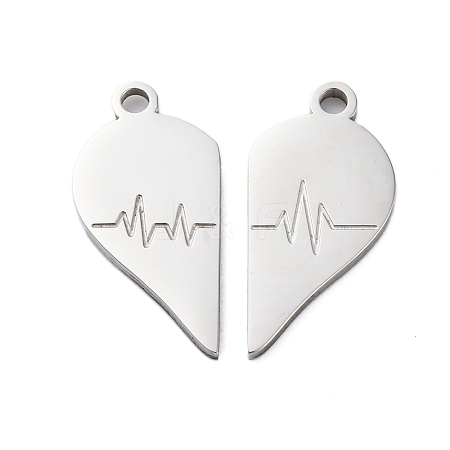 304 Stainless Steel Split Pendants LS-STAS-H235-03D-P-1