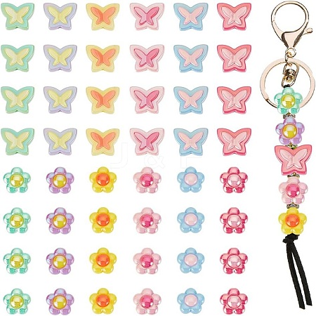 48Pcs 12 Styles Plating Acrylic Beads OACR-AR0001-27-1