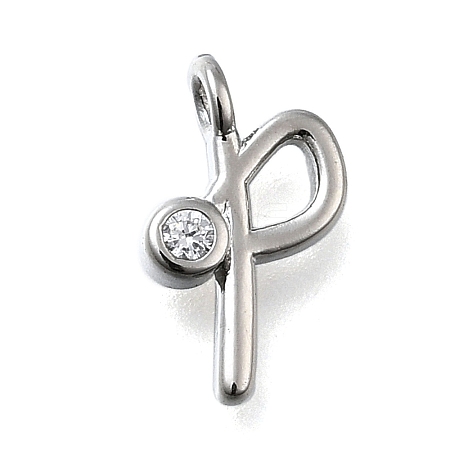 Brass Micro Pave Cubic Zirconia Pendants KK-B132-12P-P-1