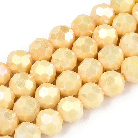 Anti-Tarnish Electroplate Glass Beads Strands EGLA-T021-8mm-15-13-1
