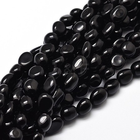 Dyed Natural Obsidian Nuggets Beads Strands G-J335-04-1
