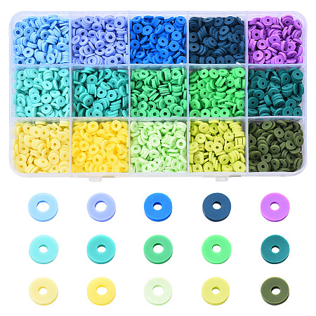2250Pcs 15 Colors Handmade Polymer Clay Beads CLAY-YW0001-25A-1