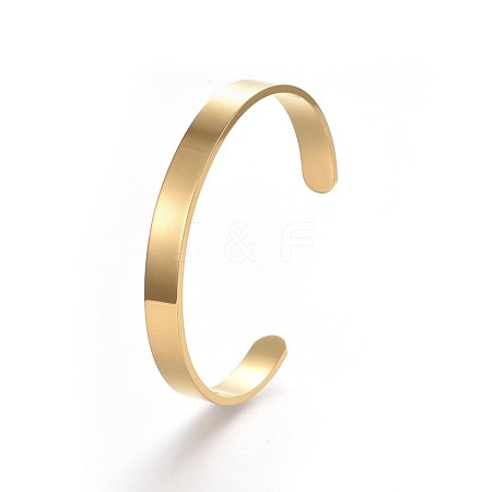 304 Stainless Steel Blank Cuff Bangles X-BJEW-E361-11G-1