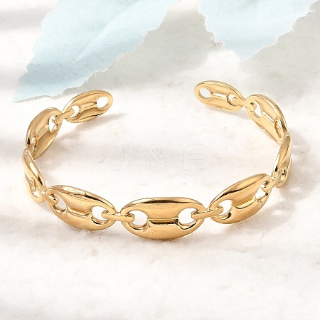 304 Stainless Steel Mariner Chain Cuff Bangles for Women SA-CBA82C8-07G-1