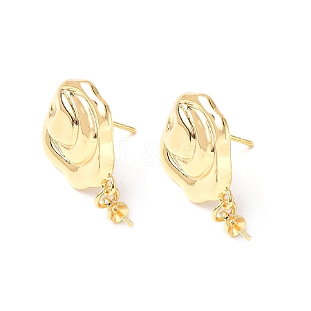 Brass Stud Earring Findings KK-B063-10G-1