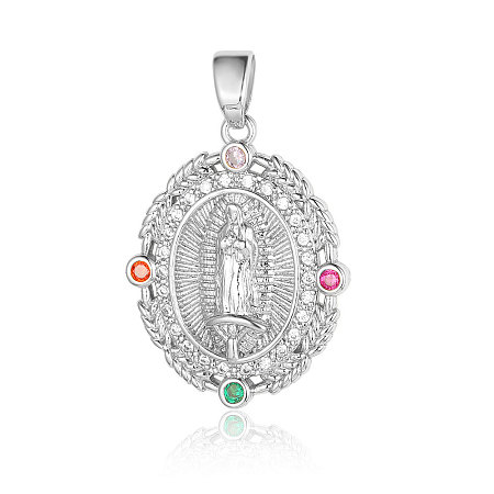 Brass Micro Pave Colorful Cubic Zirconia Pendants ZIRC-OY001-03P-1