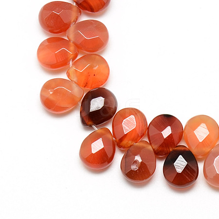 Dyed Natural Carnelian Gemstone Beads Strands G-T006-09-1